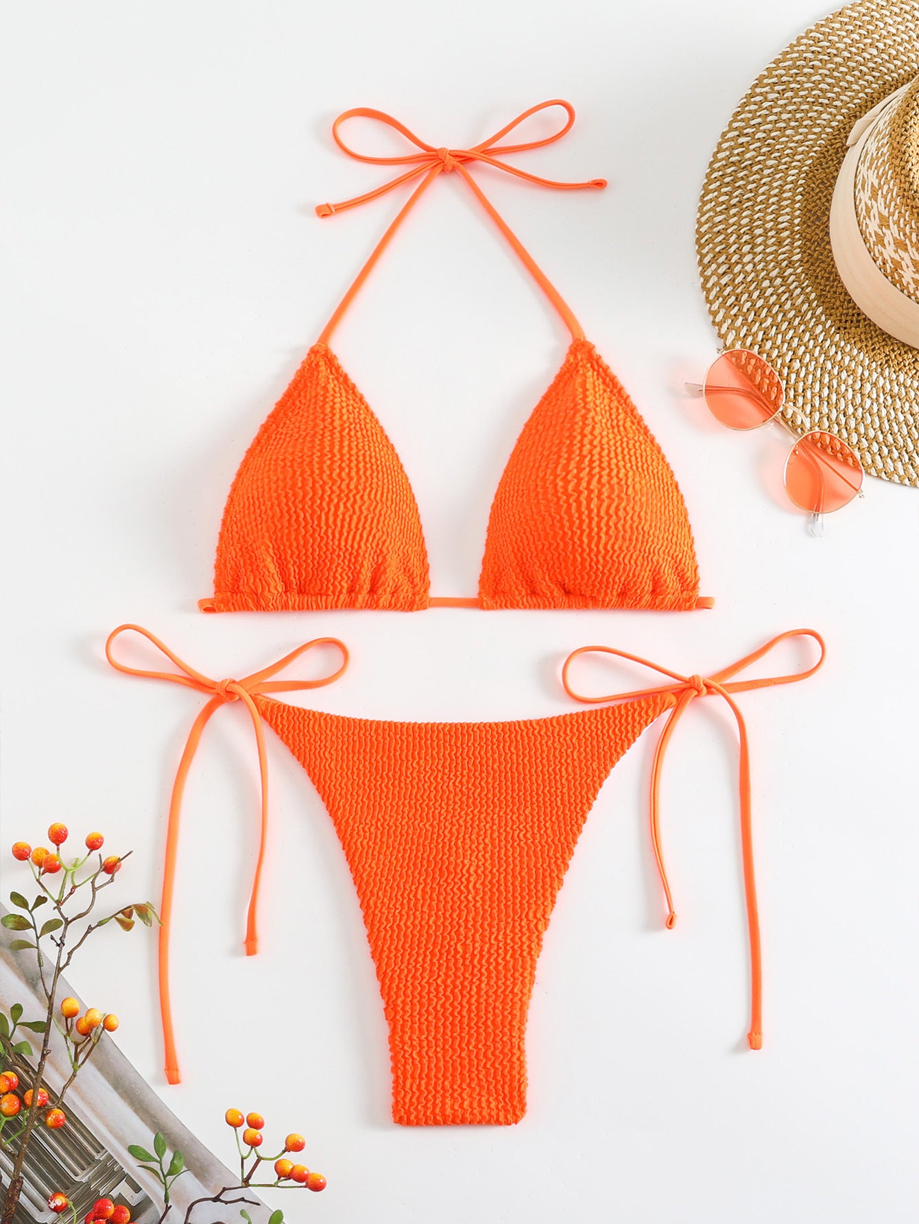 2024 New Cross-border Split Bikini Swimsuit Women's Sexy European and American Three-point Bikini Amazon Bikini