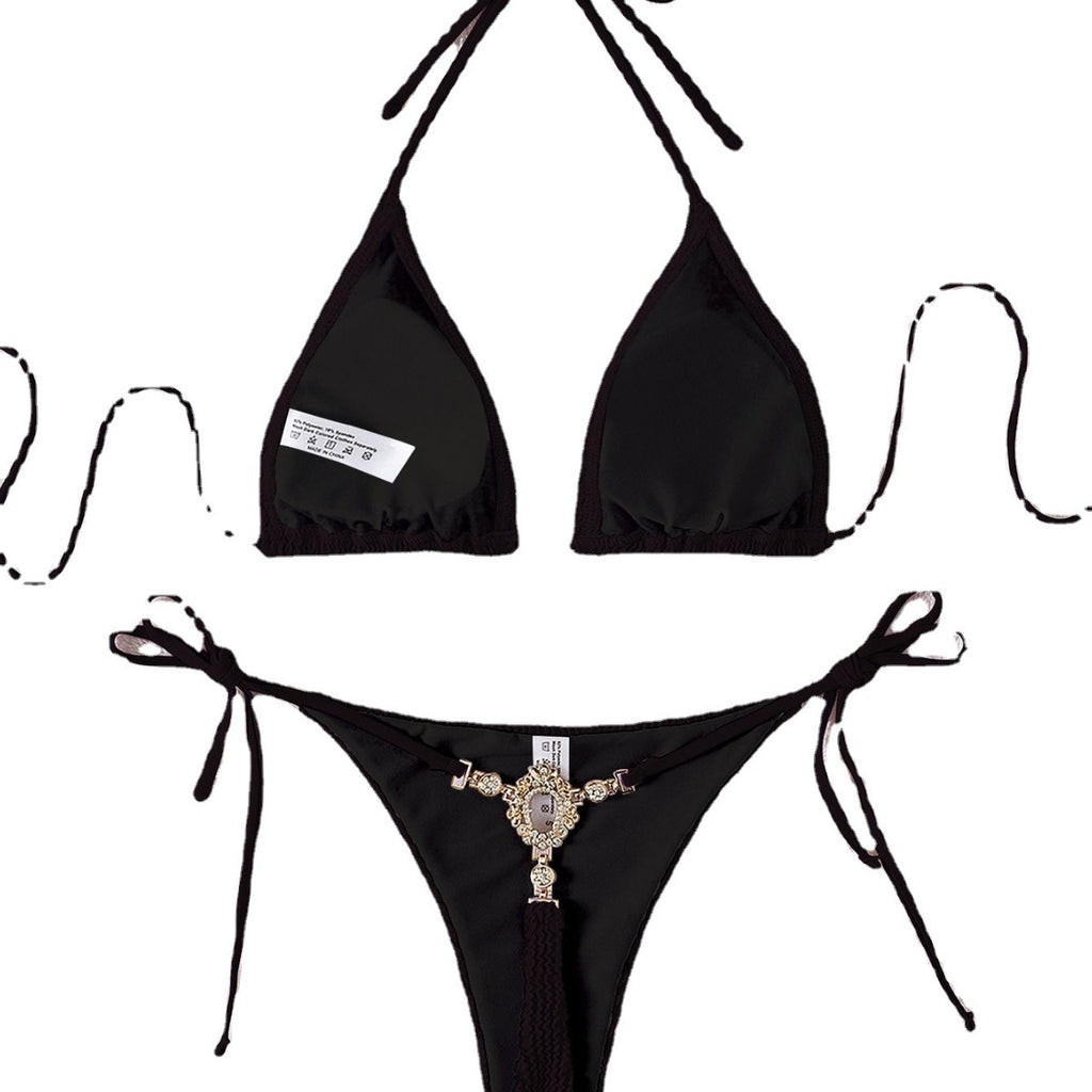 2024 New Cross-border Split Bikini Swimsuit Women's Sexy European and American Three-point Bikini Amazon Bikini