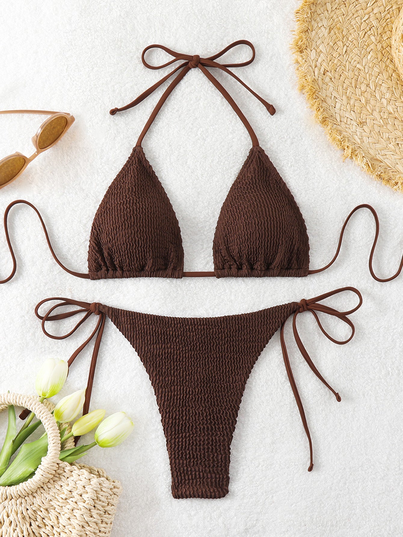 2024 New Cross-border Split Bikini Swimsuit Women's Sexy European and American Three-point Bikini Amazon Bikini